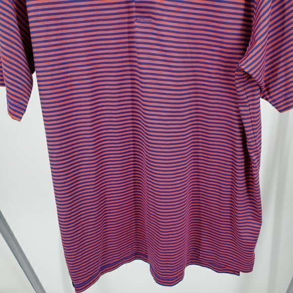 Peter Millar Short Sleeve Polo Striped Red/Blue XL Contrast Collar 100% Cotton - Picture 12 of 16
